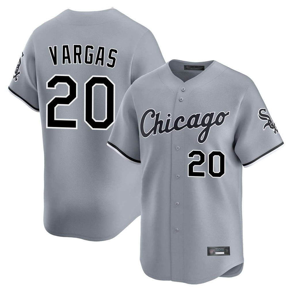 Silnrao C.White Sox #20 Miguel Vargas Player Gray Road Limited Home Stitched Jerseys