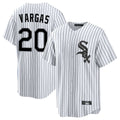 Silnrao C.White Sox #20 Miguel Vargas Player White Stripe Home Game Stitched Jerseys