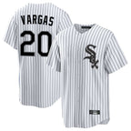 Silnrao C.White Sox #20 Miguel Vargas Player White Stripe Home Game Stitched Jerseys
