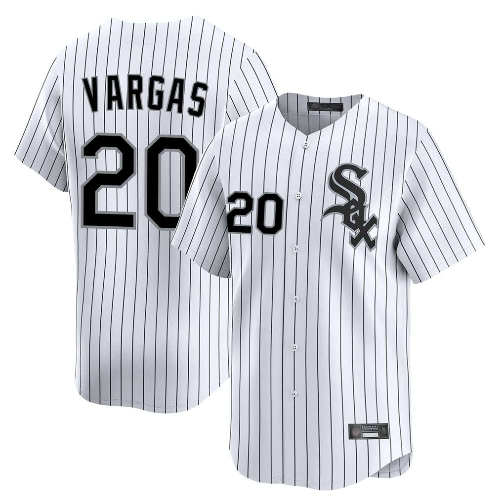 Silnrao C.White Sox #20 Miguel Vargas Player White Stripe Limited Home Stitched Jerseys