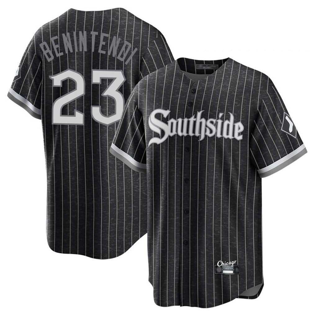 Silnrao C.White Sox #23 Andrew Benintendi Player Black City Connect Home Game Stitched Jerseys