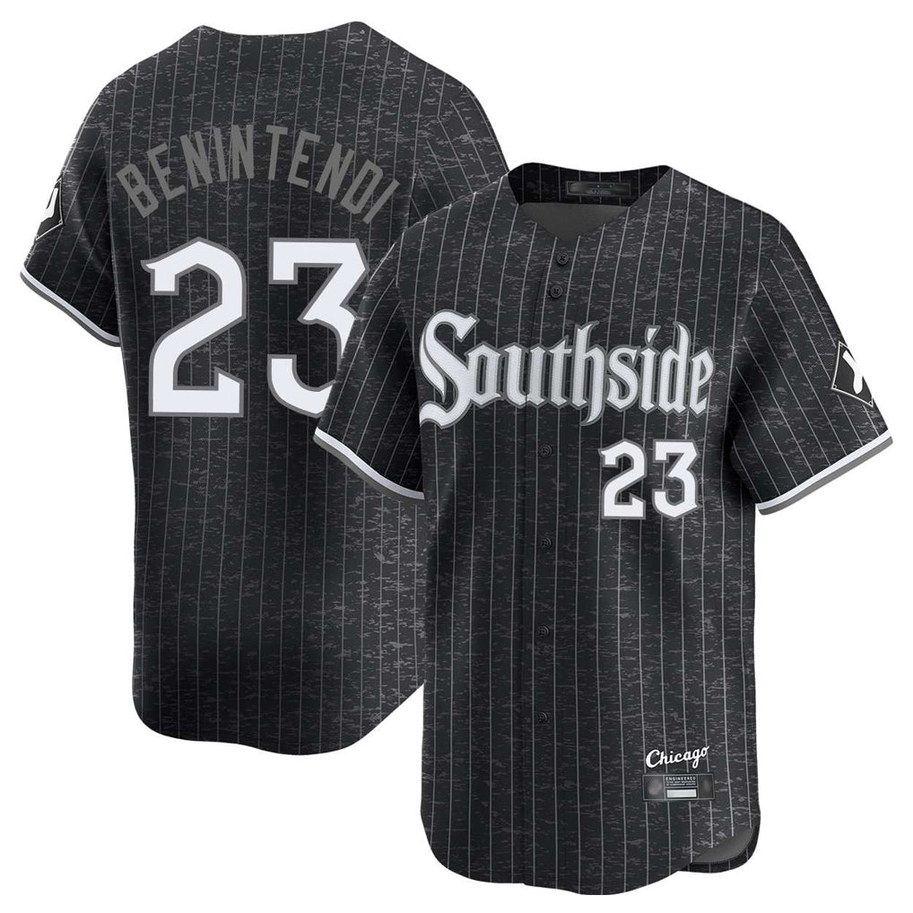 Silnrao C.White Sox #23 Andrew Benintendi Player Black City Connect Limited Home Stitched Jerseys