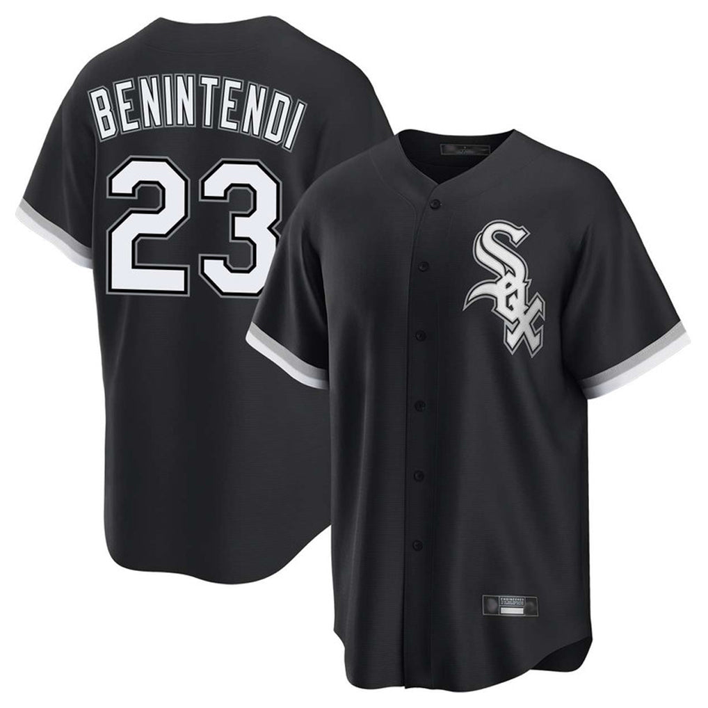 Silnrao C.White Sox #23 Andrew Benintendi Player Black Home Game Stitched Jerseys