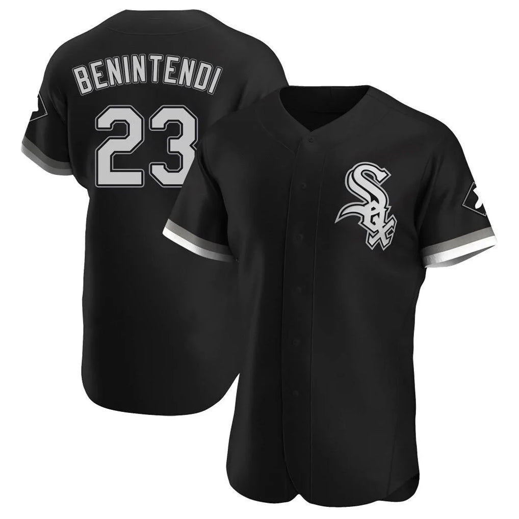 Silnrao C.White Sox #23 Andrew Benintendi Player Black Limited Home Stitched Jerseys