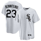 Silnrao C.White Sox #23 Andrew Benintendi Player White Stripe Home Game Stitched Jerseys