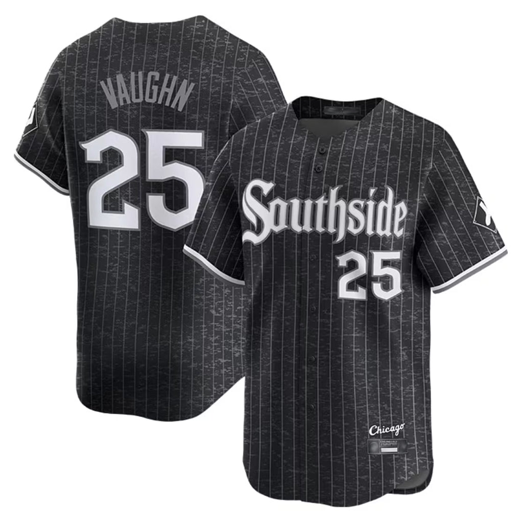Silnrao C.White Sox #25 Andrew Vaughn Player Black City Connect Limited Home Stitched Jerseys