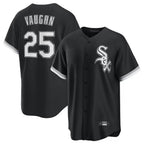Silnrao C.White Sox #25 Andrew Vaughn Player Black Home Game Stitched Jerseys