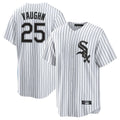Silnrao C.White Sox #25 Andrew Vaughn Player White Stripe Home Game Stitched Jerseys