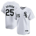 Silnrao C.White Sox #25 Andrew Vaughn Player White Stripe Limited Home Stitched Jerseys