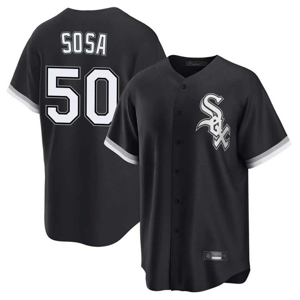 Silnrao C.White Sox #50 Lenyn Sosa Player Black Home Game Stitched Jerseys