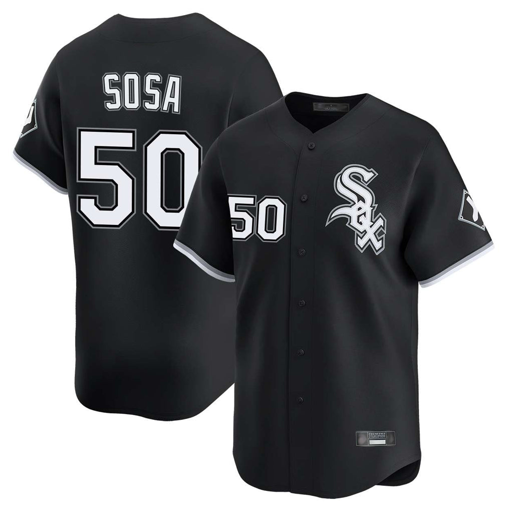 Silnrao C.White Sox #50 Lenyn Sosa Player Black Limited Home Stitched Jerseys