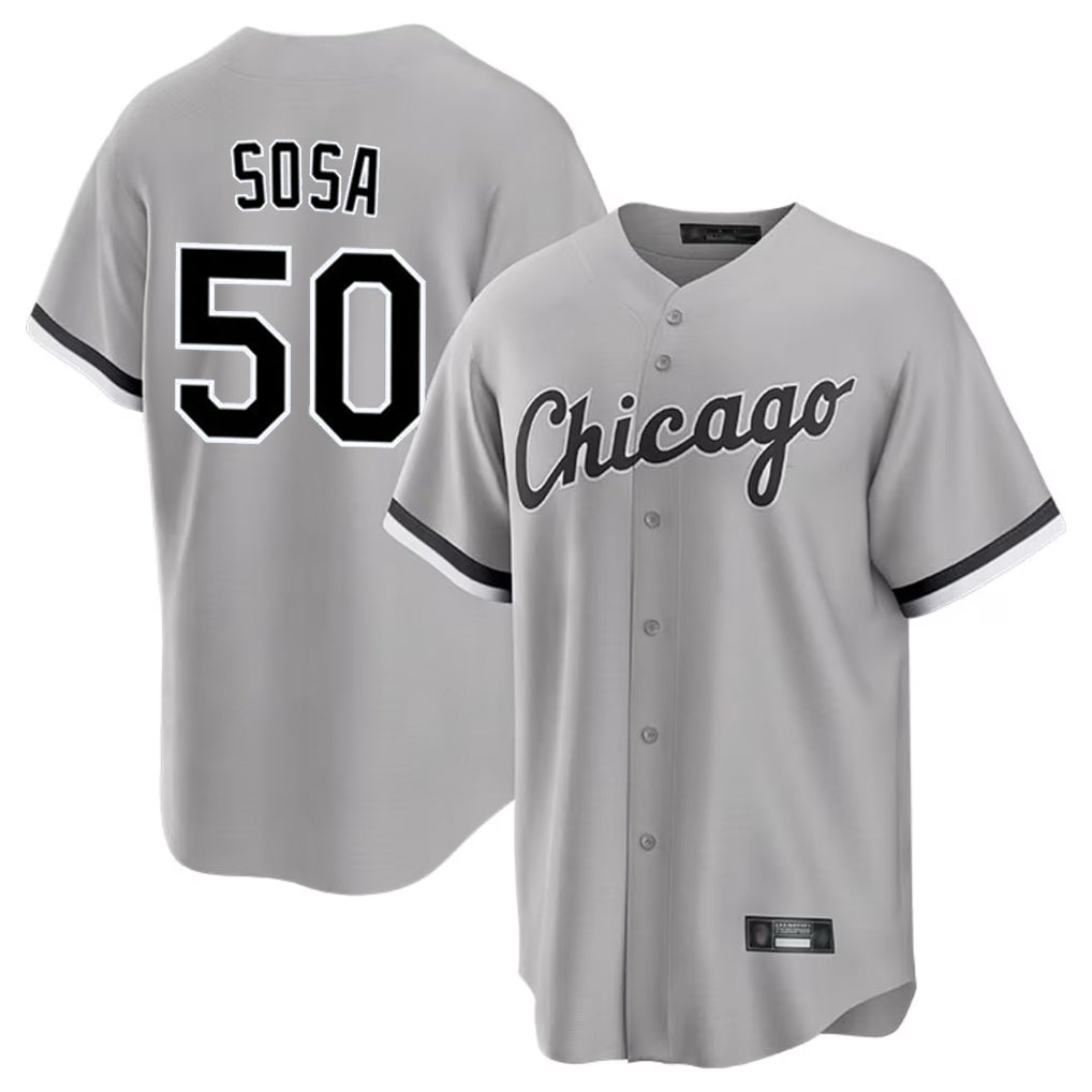 Silnrao C.White Sox #50 Lenyn Sosa Player Gray Home Game Stitched Jerseys