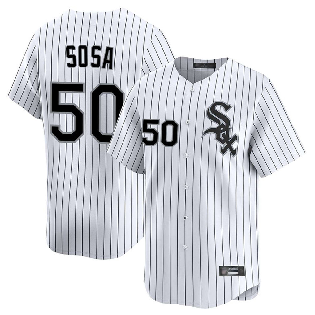 Silnrao C.White Sox #50 Lenyn Sosa Player White Stripe Limited Home Stitched Jerseys