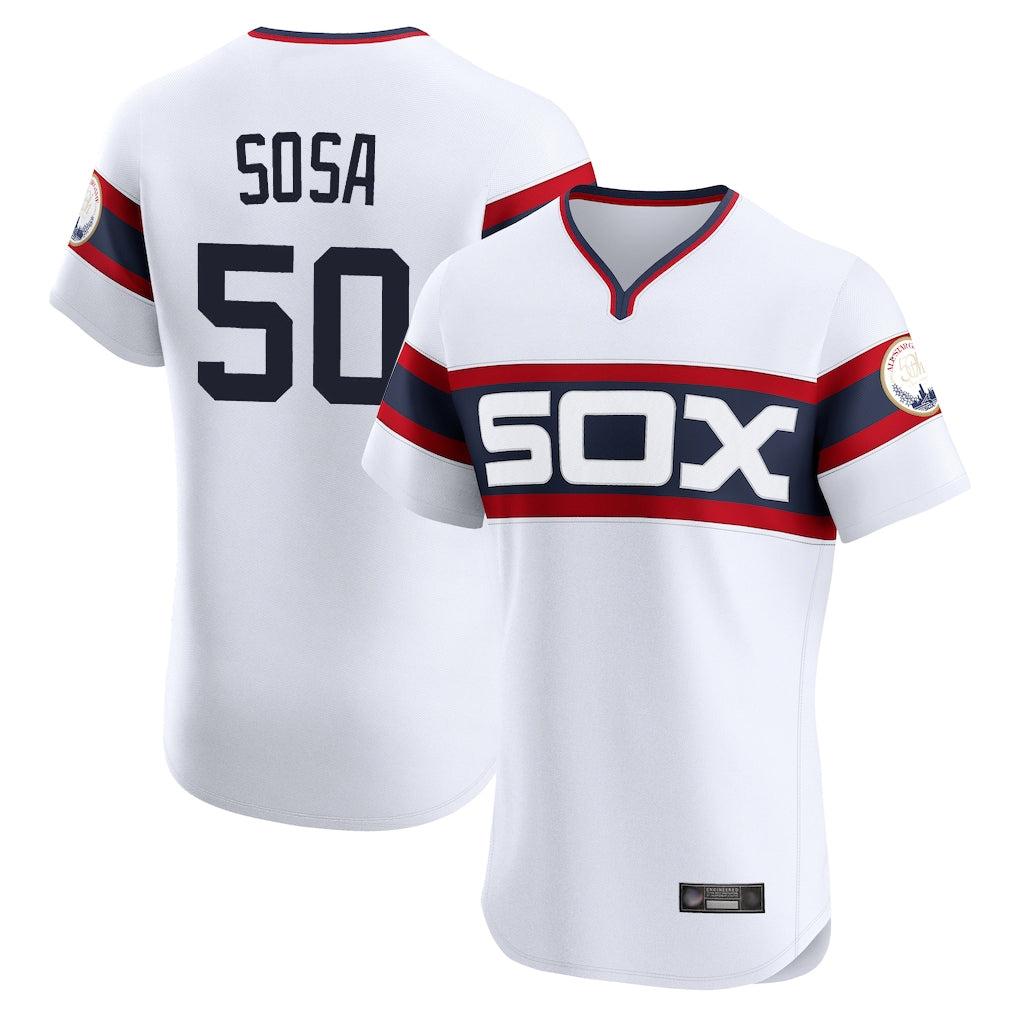 Silnrao C.White Sox #50 Lenyn Sosa Player White T-shirt Limited Elite Home Stitched Jerseys