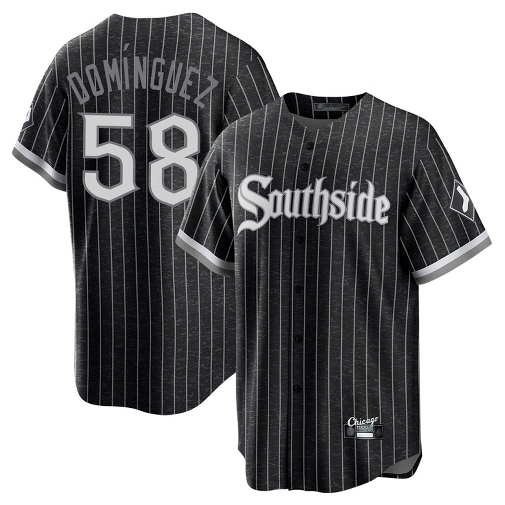 Silnrao C.White Sox #58 Seranthony Dom¨ªnguez Player Black City Connect Home Game Stitched Jerseys