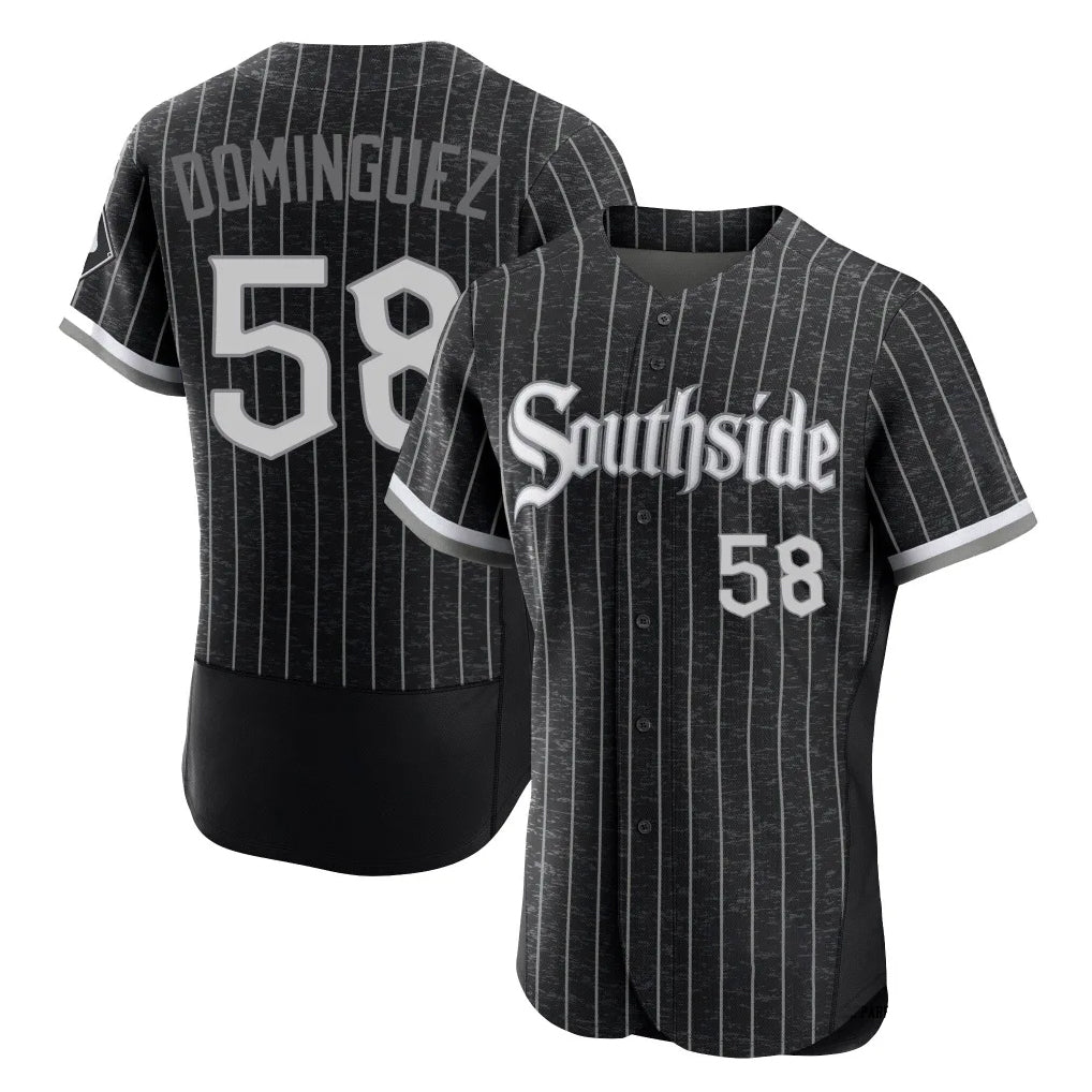 Silnrao C.White Sox #58 Seranthony Dom¨ªnguez Player Black City Connect Limited Elite Home Stitched Jerseys