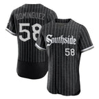 Silnrao C.White Sox #58 Seranthony Dom¨ªnguez Player Black City Connect Limited Elite Home Stitched Jerseys