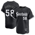 Silnrao C.White Sox #58 Seranthony Dom¨ªnguez Player Black City Connect Limited Home Stitched Jerseys