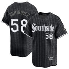 Silnrao C.White Sox #58 Seranthony Dom¨ªnguez Player Black City Connect Limited Home Stitched Jerseys