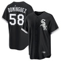 Silnrao C.White Sox #58 Seranthony Dom¨ªnguez Player Black Home Game Stitched Jerseys