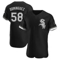 Silnrao C.White Sox #58 Seranthony Dom¨ªnguez Player Black Limited Elite Home Stitched Jerseys