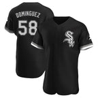 Silnrao C.White Sox #58 Seranthony Dom¨ªnguez Player Black Limited Elite Home Stitched Jerseys