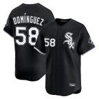 Silnrao C.White Sox #58 Seranthony Dom¨ªnguez Player Black Limited Home Stitched Jerseys