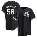 Silnrao C.White Sox #58 Seranthony Dom¨ªnguez Player Black Spring Training Game Stitched Jerseys