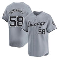 Silnrao C.White Sox #58 Seranthony Dom¨ªnguez Player Gray Road Limited Home Stitched Jerseys