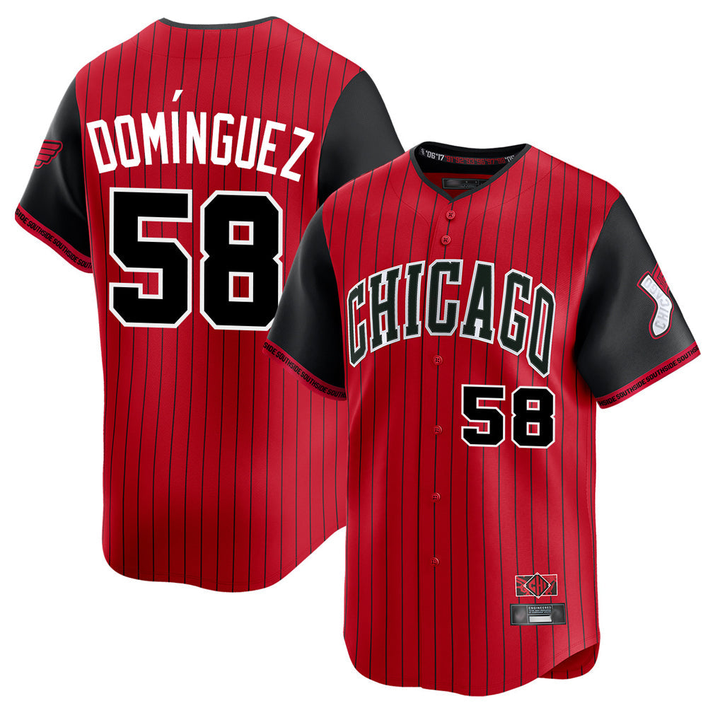 Silnrao C.White Sox #58 Seranthony Dom¨ªnguez Player Red City Connect Limited Home Stitched Jerseys