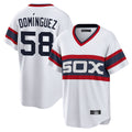 Silnrao C.White Sox #58 Seranthony Dom¨ªnguez Player White T-shirt Home Game Stitched Jerseys