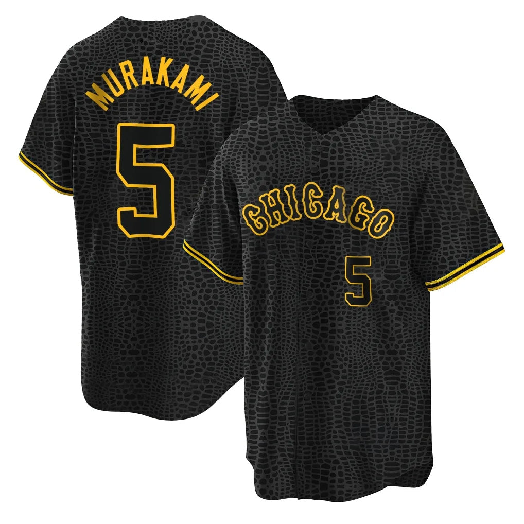 Silnrao C.White Sox #5 Munetaka Murakami Player Black Snake Skin City Home Game Stitched Jerseys