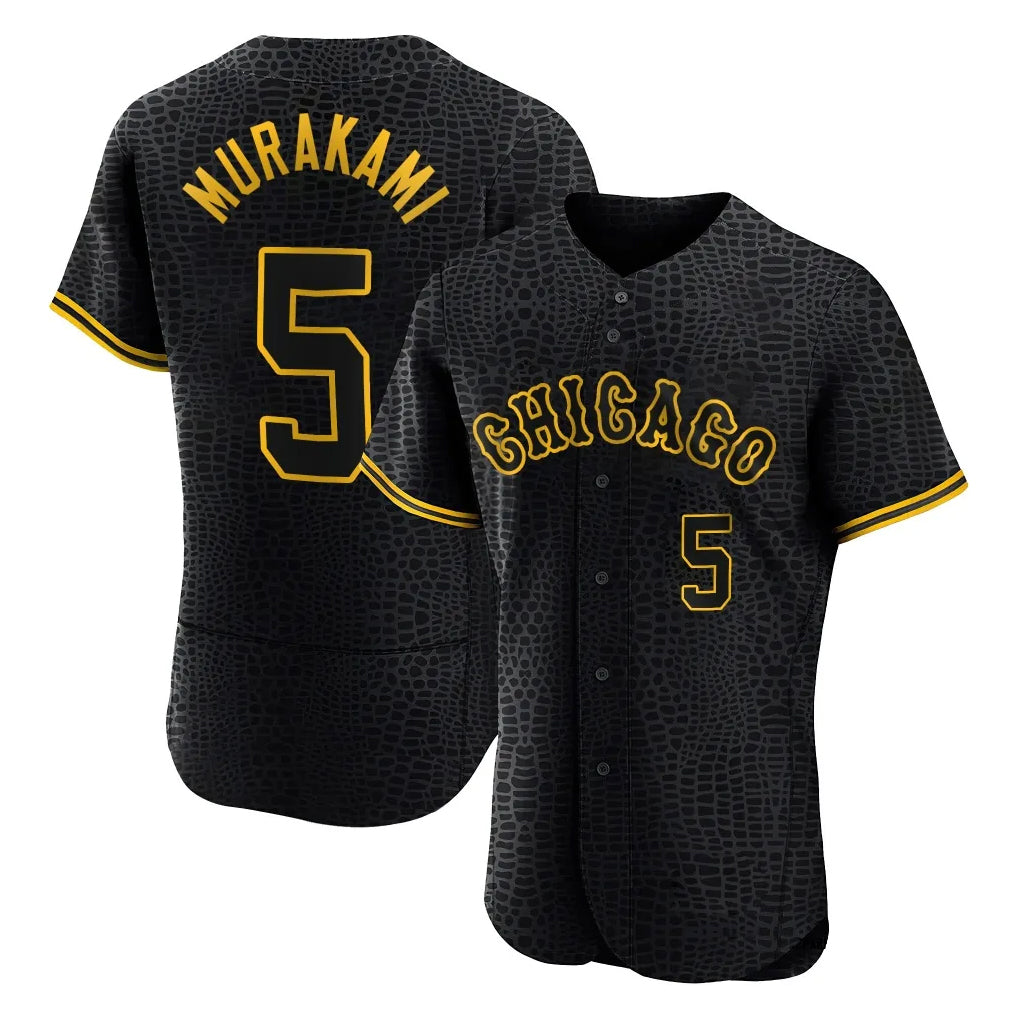 Silnrao C.White Sox #5 Munetaka Murakami Player Black Snake Skin City Limited Elite Home Stitched Jerseys