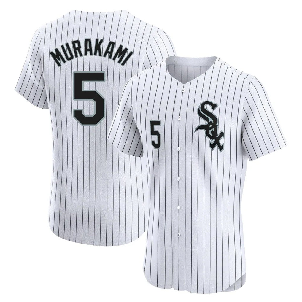 Silnrao C.White Sox #5 Munetaka Murakami Player White Stripe Limited Elite Home Stitched Jerseys