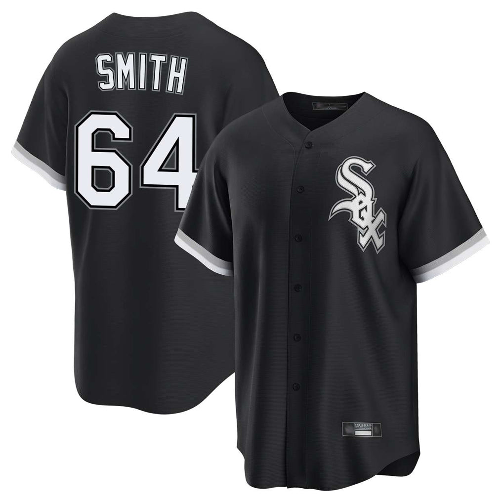 Silnrao C.White Sox #64 Shane Smith Player Black Home Game Stitched Jerseys
