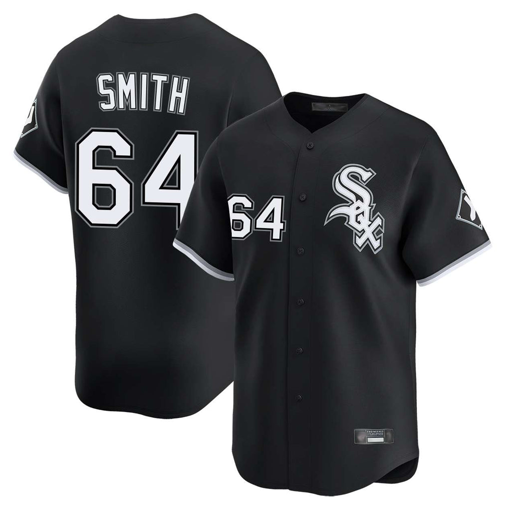 Silnrao C.White Sox #64 Shane Smith Player Black Limited Home Stitched Jerseys