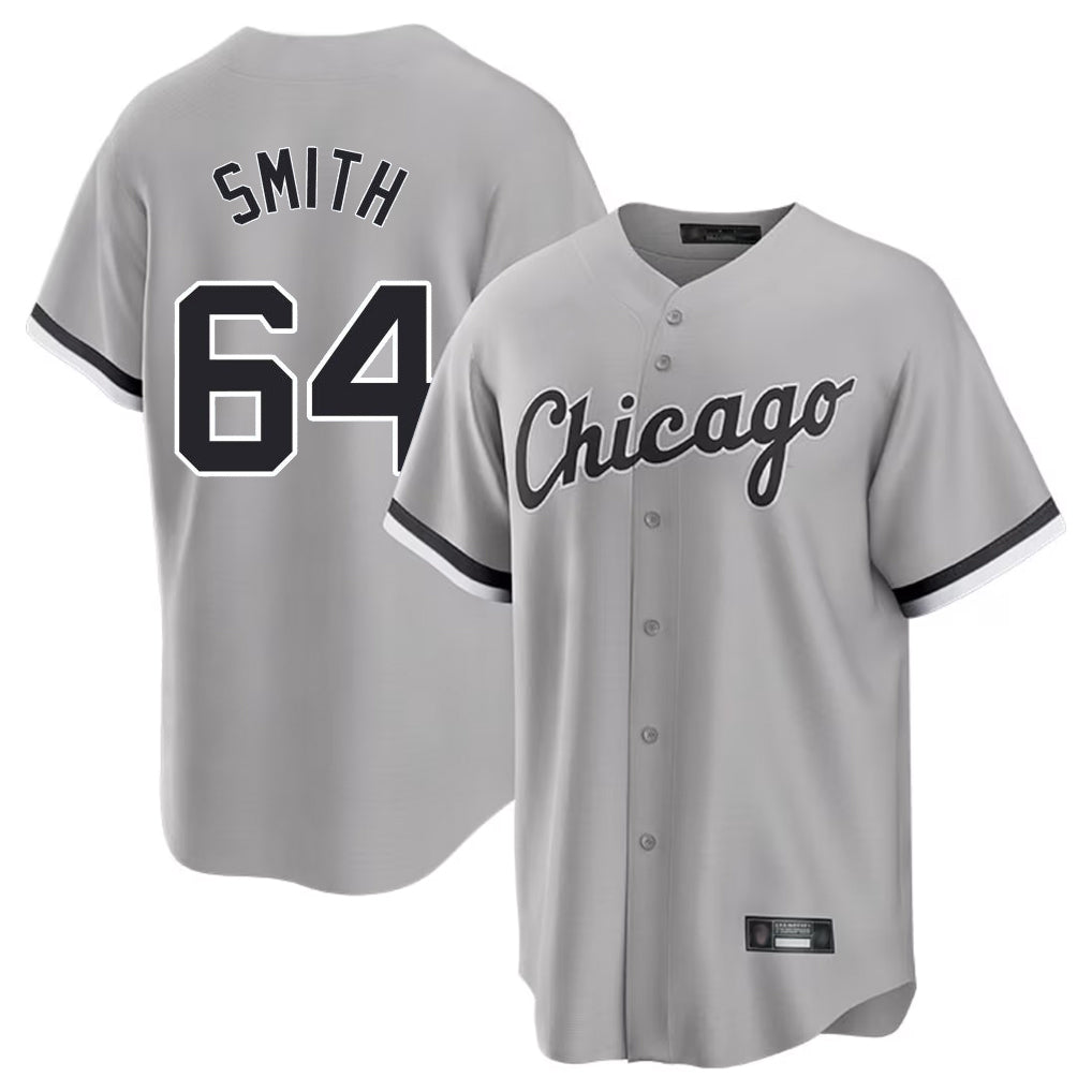 Silnrao C.White Sox #64 Shane Smith Player Gray Home Game Stitched Jerseys