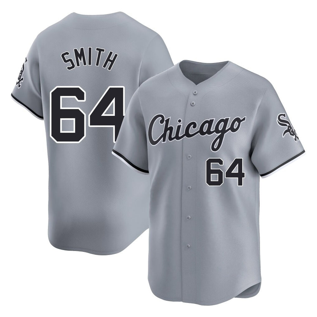 Silnrao C.White Sox #64 Shane Smith Player Gray Road Limited Home Stitched Jerseys