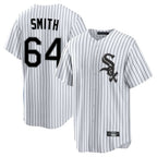 Silnrao C.White Sox #64 Shane Smith Player White Stripe Home Game Stitched Jerseys