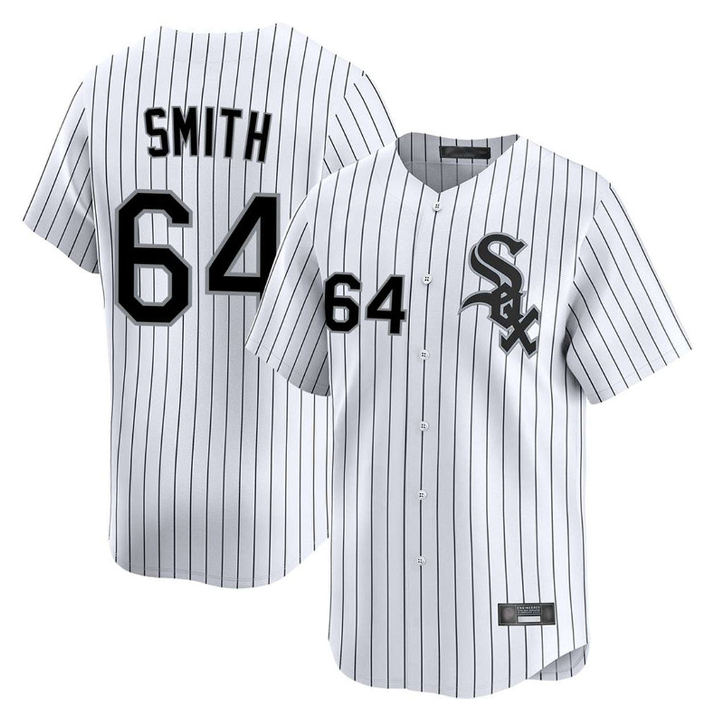 Silnrao C.White Sox #64 Shane Smith Player White Stripe Limited Home Stitched Jerseys