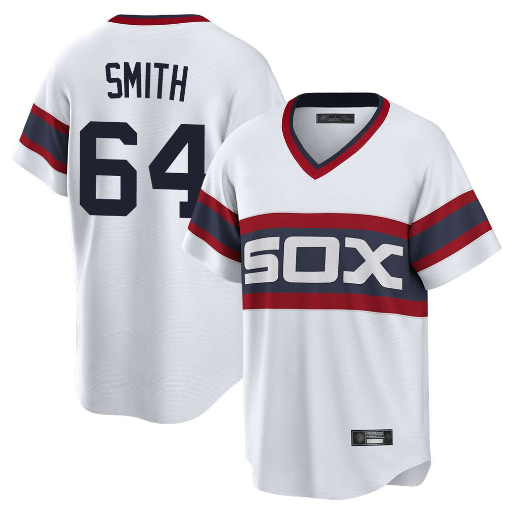 Silnrao C.White Sox #64 Shane Smith Player White T-shirt Home Game Stitched Jerseys