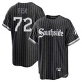Silnrao C.White Sox #72 Carlton Fisk Player Black City Connect Home Game Stitched Jerseys
