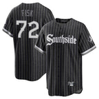 Silnrao C.White Sox #72 Carlton Fisk Player Black City Connect Home Game Stitched Jerseys