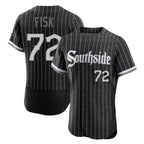 Silnrao C.White Sox #72 Carlton Fisk Player Black City Connect Limited Elite Home Stitched Jerseys