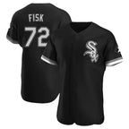 Silnrao C.White Sox #72 Carlton Fisk Player Black Limited Elite Home Stitched Jerseys