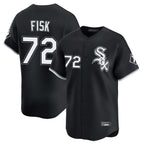 Silnrao C.White Sox #72 Carlton Fisk Player Black Limited Home Stitched Jerseys