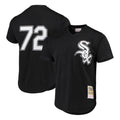 Silnrao C.White Sox #72 Carlton Fisk Player Black Mitchell & Ness Cooperstown Collection Mesh Game Stitched Jerseys