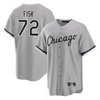 Silnrao C.White Sox #72 Carlton Fisk Player Gray Home Game Stitched Jerseys