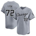 Silnrao C.White Sox #72 Carlton Fisk Player Gray Road Limited Home Stitched Jerseys