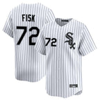 Silnrao C.White Sox #72 Carlton Fisk Player White Stripe Limited Home Stitched Jerseys